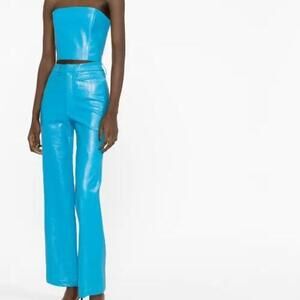 DIVINCENZO cropped strapless top in Blue